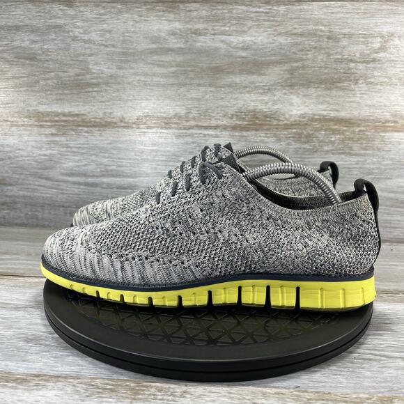 Cole Haan Men's Zerogrand Gray Stitchlite Knit LimeGreen Sneakers Size 8.5 - Picture 1 of 9